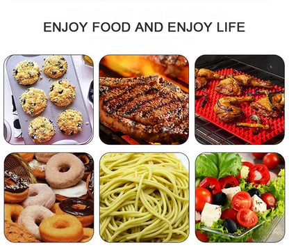 9" Stainless Steel Food Tongs, Non-Stick Silicone Cooking Tongs, Outdoor Salad and Bread Utensils, Kitchen Accessories