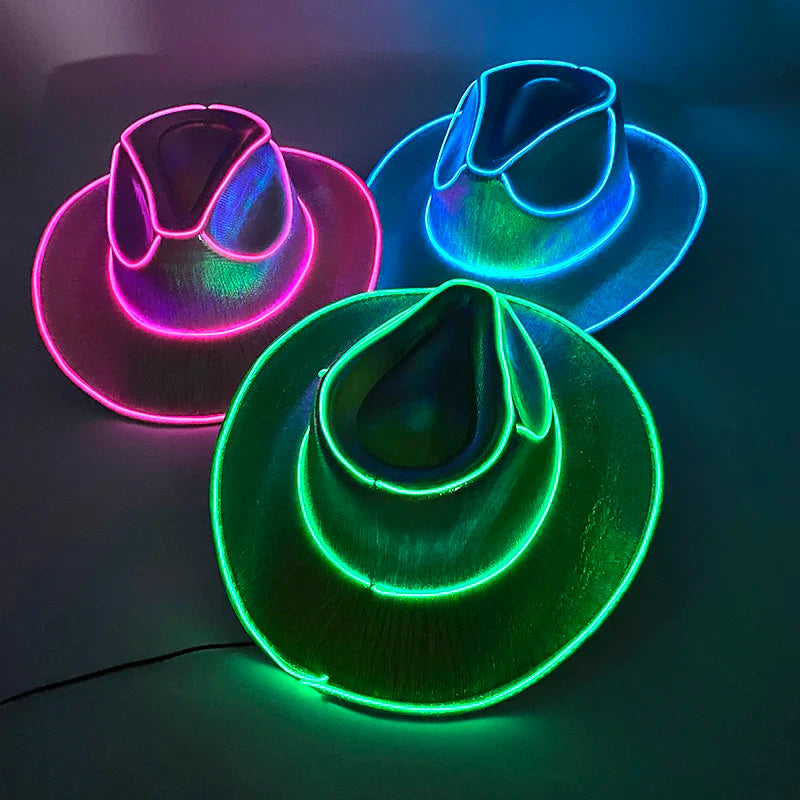 Chapeau de Cowboy nacré, Costume de danse, casquette de Cowgirl scintillante, pour boîte de nuit néon, nouvel arrivage