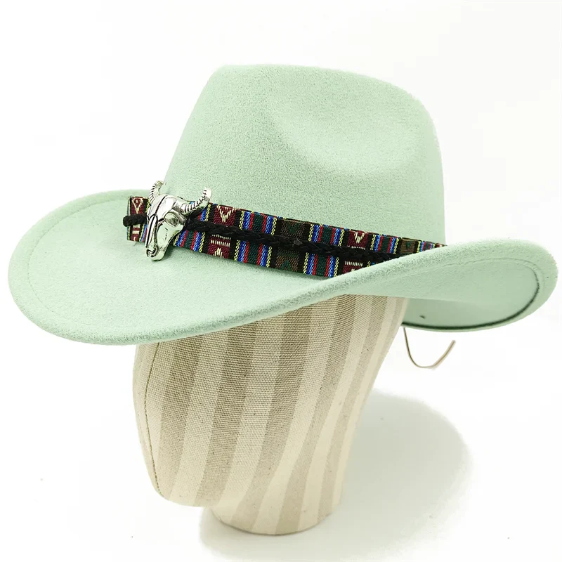 Chapeau de cowboy divers accessoires chapeau de cowboy monochrome en feutre chapeau d'extérieur homme et femme chapeau de cavalier chapeau femme