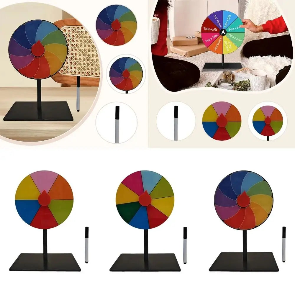 Roue de Fortune réutilisable en ABS, Base Stable, roue de Roulette de couleur, jeu interactif, plateau tournant de prix