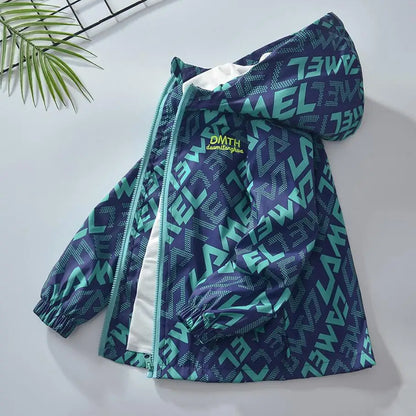 Boys Fashion Outdoor Jacket Thick Winter Waterproof Jackets For Kids Warm Clothes Autumn Boy's Windbreaker Hooded Coat