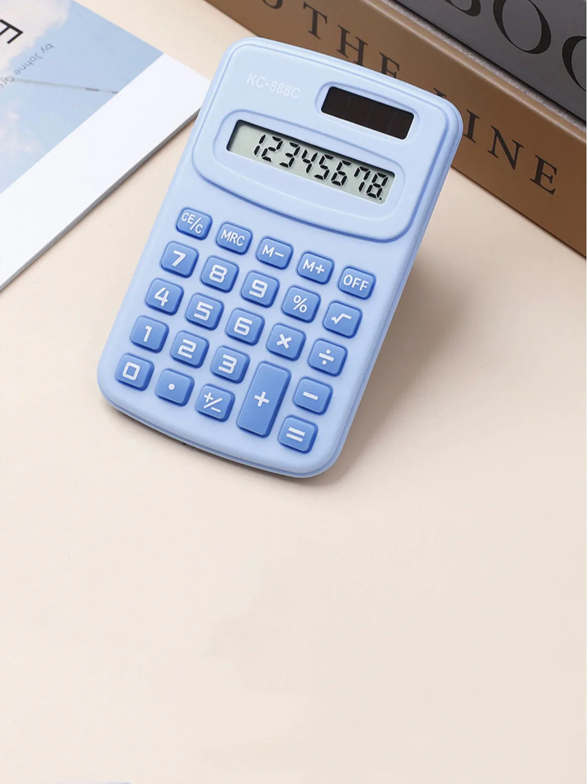Jolie mini calculatrice solaire avec écran LCD à 8 chiffres, idéale pour le bureau et les étudiants