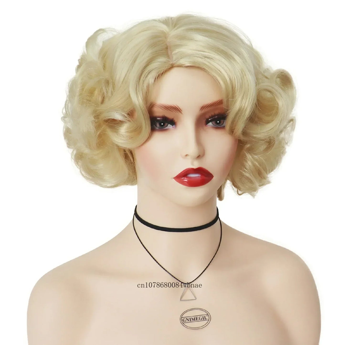 Synthetic Hair Pink Short Curly Wig for Women Big Wavy 80s Cosplay Wigs Halloween Costume Harajuku Anime Wig Natural Looking