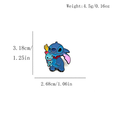 Broches Épingles en émail Dessin Animé Stitch à la Mode, Badges de Dessin Animé pour Sac à Dos, Accessoires de Bijoux Décoratifs, Cadeaux