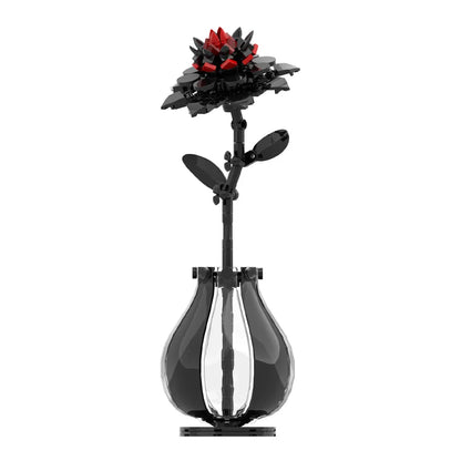 MOC Dahlia fleur blocs de construction modèle violet Dahlia fleur plantes en pot briques assemblage jouets saint valentin Couple bricolage cadeaux
