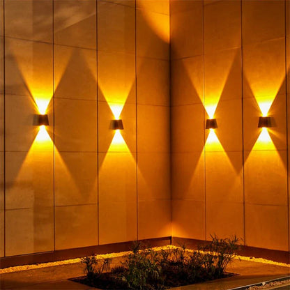 LED lumières solaires extérieur lampe murale à énergie solaire étanche décorations de jardin extérieur lumière du soleil pour rue balcon Villa lampe