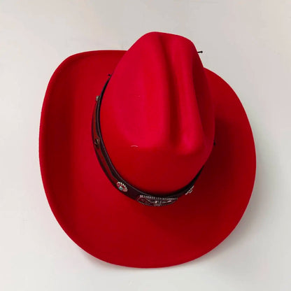 Chapeau de cowboy occidental à large bord pour homme, casquettes d'église Everche, Fascinateur vintage, chapeau de cowgirl jazz, zones bre, nouveau, 9cm