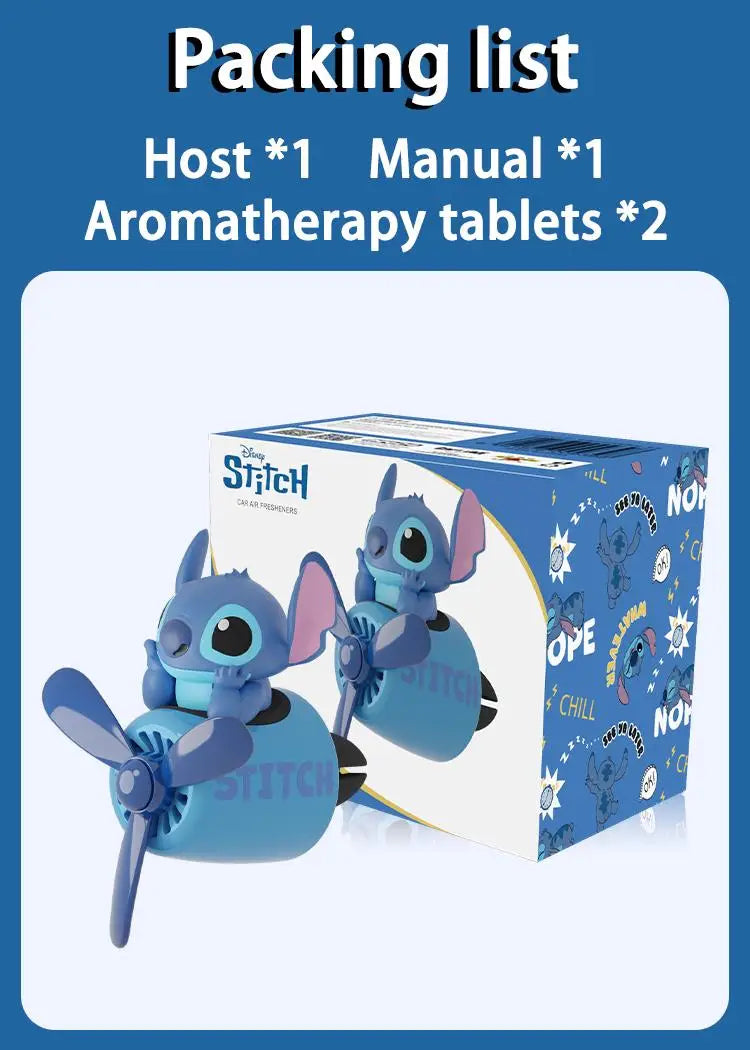 Stitch Car Air Freshener Cute Stitch Pilot Propeller Outlet Aromatherapy Car Interior Vent Fresheners Perfume Decor Gifts