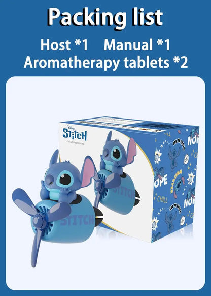 Stitch Car Air Freshener Cute Stitch Pilot Propeller Outlet Aromatherapy Car Interior Vent Fresheners Perfume Decor Gifts
