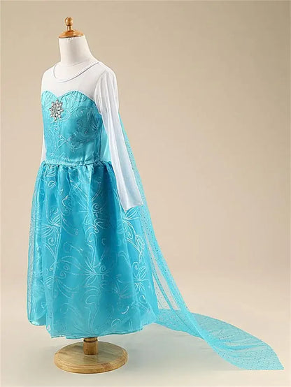 Elsa Costumes for Girls 2025 White Sequins Carnival Party Kids Clothes Children Halloween Cosplay Snow Queen Elsa Princess Dress