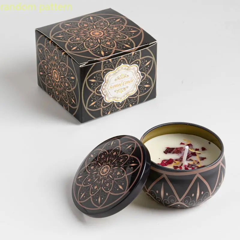 Bougies parfumées Osmanthus Gardenia avec pétales, petites bougies parfumées romantiques pour cadeaux d'anniversaire de filles, aromathérapie pour la maison