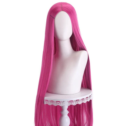 40 inch colored anime long straight center split bangs women's synthetic wig suitable for holiday parties, Halloween ball role-p