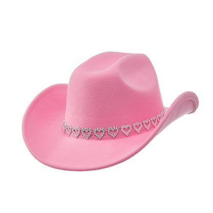 Chapeau de Cowgirl en strass pour femmes, Style occidental rétro, chapeau de soleil à large bord, casquettes de fête à thème