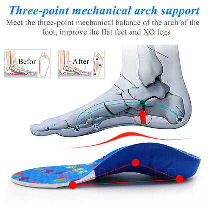 Semelle intérieure orthopédique pour enfants, Support de voûte plantaire, jambes de bœuf, pied plat, semelle de chaussure de santé, semelles orthopédiques pour insérer des chaussures