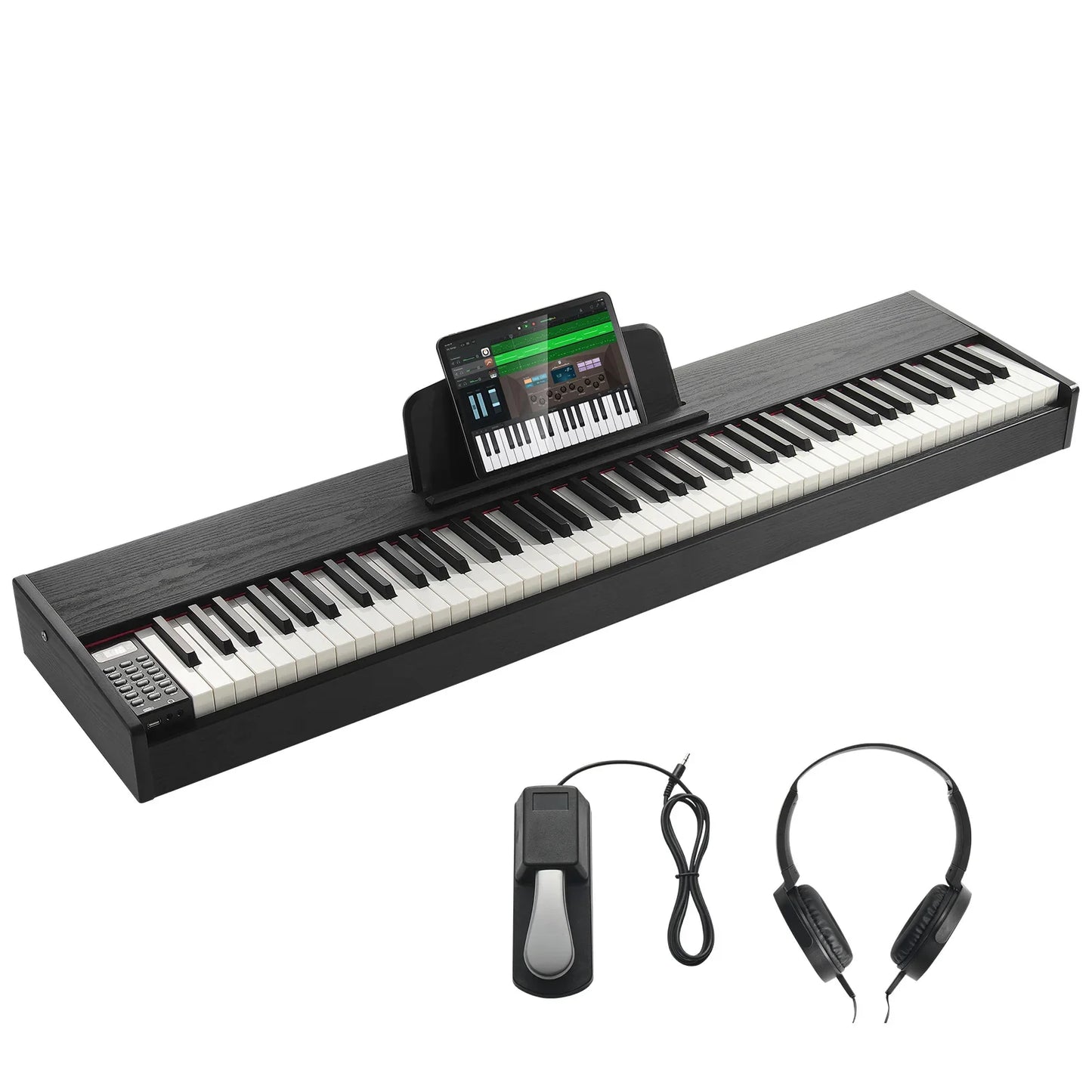 VEVOR Piano numérique, 88 touches entièrement pondérées, ensemble piano à clavier électrique portable avec double clavier, haut-parleurs, pédale de sustain, casque, Bluetooth USB MIDI, pour débutants