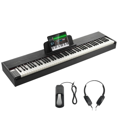 VEVOR Piano numérique, 88 touches entièrement pondérées, ensemble piano à clavier électrique portable avec double clavier, haut-parleurs, pédale de sustain, casque, Bluetooth USB MIDI, pour débutants