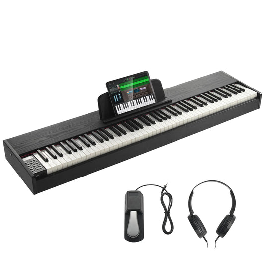 VEVOR Piano numérique, 88 touches entièrement pondérées, ensemble piano à clavier électrique portable avec double clavier, haut-parleurs, pédale de sustain, casque, Bluetooth USB MIDI, pour débutants