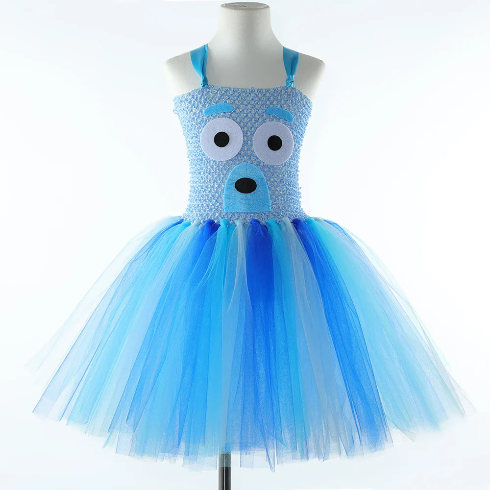 Costume pour filles, robe tutu de berger allemand de dessin animé, costumes de chiot pour enfants, déguisement de fête d'Halloween pour tout-petits