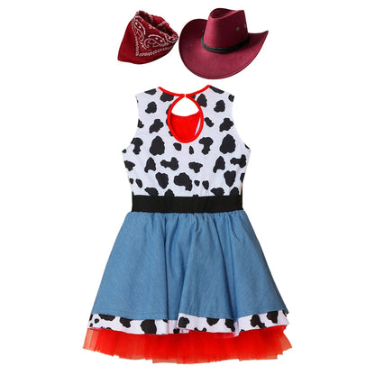 Wild West Cowgirl Cosplay Costume Set Cowboy Halloween Carnival Cosplay Dress Up Outfit Festival Dance Party Stage Performance