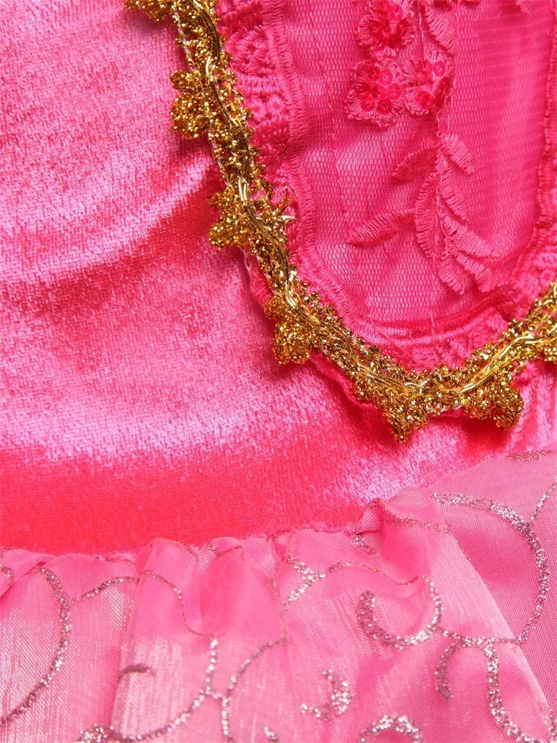 Fantasy Girls Sleeping Beauty Aurora Cosplay Princess Dress Kids Halloween Carnival Birthday Costume Party Clothing 3-10Years