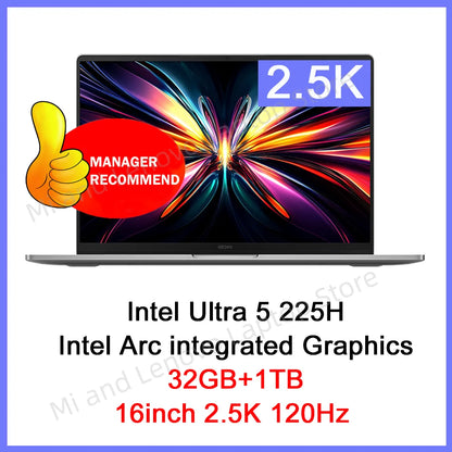 REDMI Book Pro 16 2025 Ultra5-225H 32GB+1TB 2.5K 120Hz Screen Grey