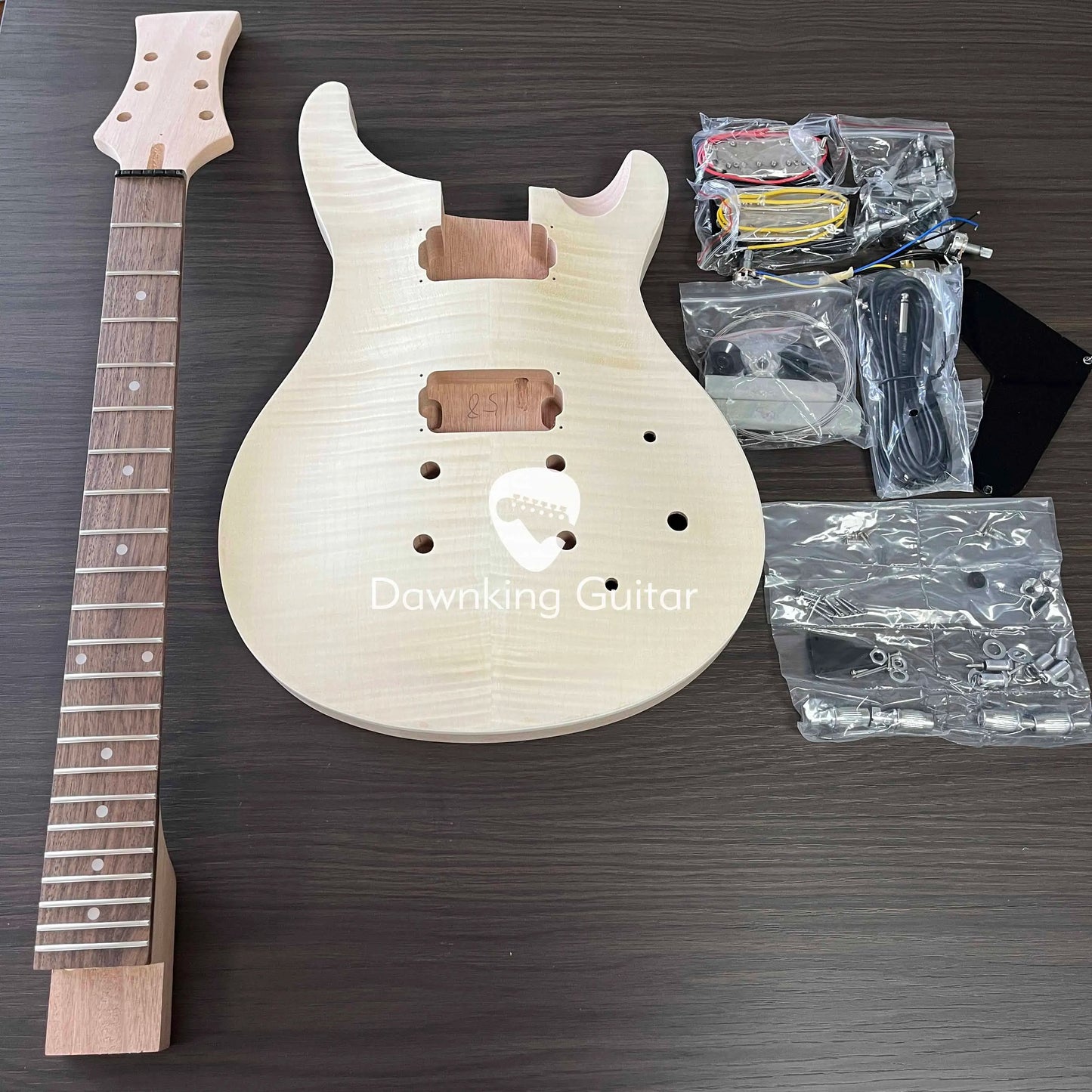 Kits de guitare électrique de bricolage de Style PRS, corps et manche en acajou, touche en palissandre, livraison gratuite