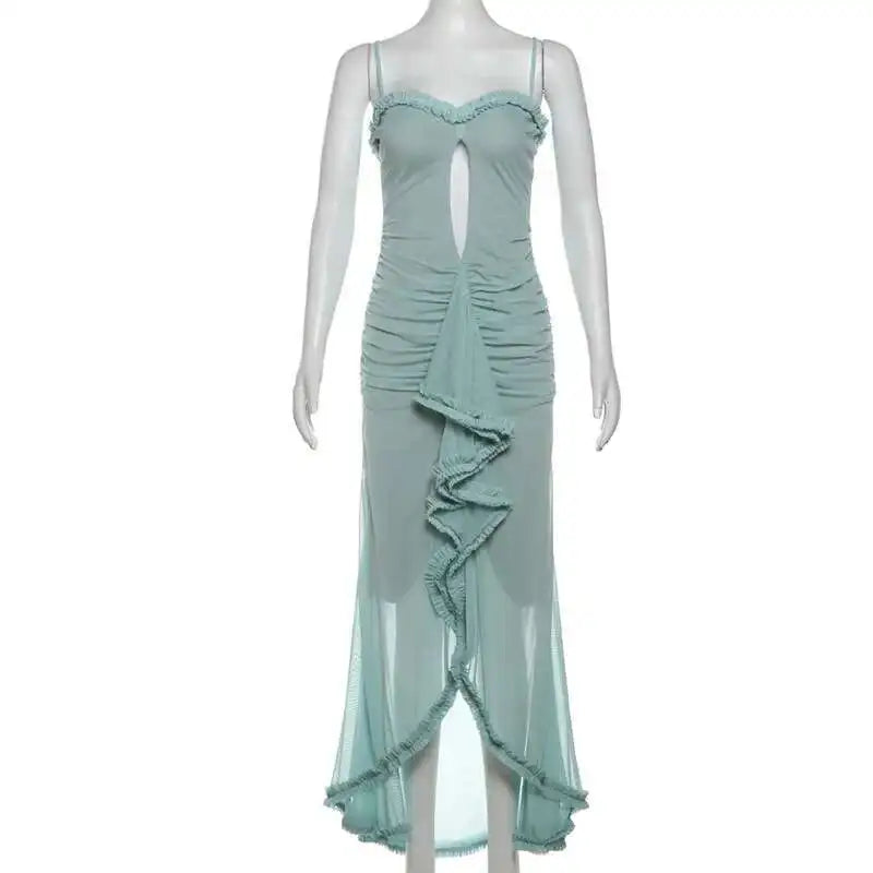 Avrilyaan Hollow Out Split Sexy Dress Women Irregular Elegant Evening Party Long Dresses Backless Bodycon Summer Dress Vestidos