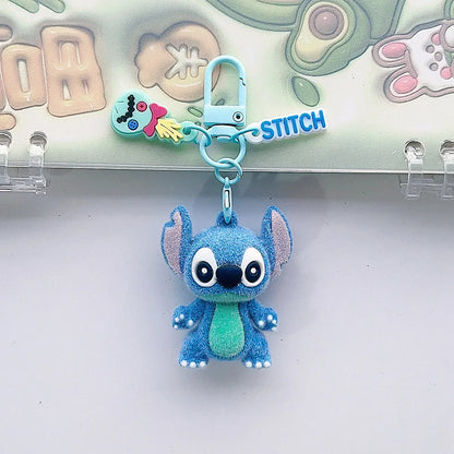 Mignon porte-clés Stitch dessin animé animation dessin animé entourant Stitch flocage sac à dos porte-clés pendentif accessoires kawaii en gros