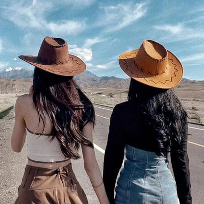 Men's and Women's Suede Cowboy Hat, Fashionable Unisex Cap