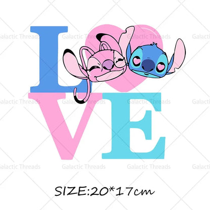 Stitch Lilo Iron on Decals Heat Press Patches Thermal Transfer Stickers for Clothes DIY Ironing Prints