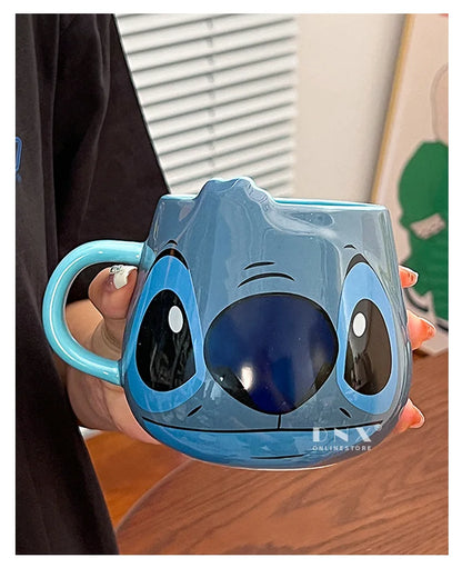 Anime Stitch Girl High-Looking Fashion Cartoon Creative Pattern Couple Milk Drinking Coffee Ceramic Mug Birthday Gifts