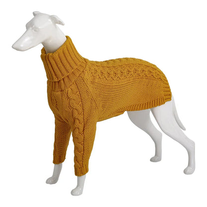 Pull torsadé à col roulé pour chiens, lévriers italiens, manteau chaud pour chien, vêtements d'hiver pour chiens