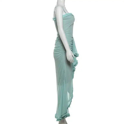 Avrilyaan Hollow Out Split Sexy Dress Women Irregular Elegant Evening Party Long Dresses Backless Bodycon Summer Dress Vestidos