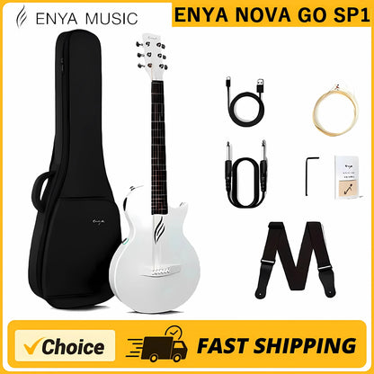 Enya NOVA GO SP1 Electric Guitar  35 Inch Smart Carbon Fiber Acousticwith Pickup, Case, Strap, Cable Travel Guitarra Violin