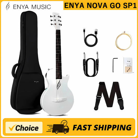 Enya NOVA GO SP1 Electric Guitar  35 Inch Smart Carbon Fiber Acousticwith Pickup, Case, Strap, Cable Travel Guitarra Violin