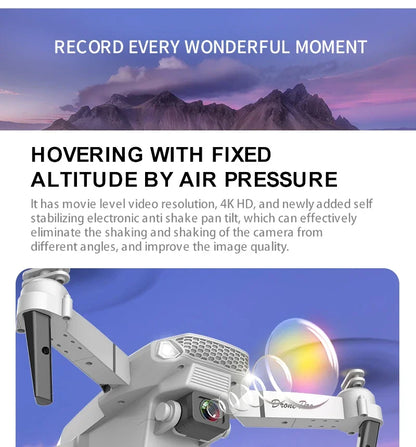 Drone FPV WiFi E88 Pro 2025 – Caméra simple/double 4K/1080P, HD grand angle, maintien d'altitude, jouet d'hélicoptère RC quadrirotor pliable