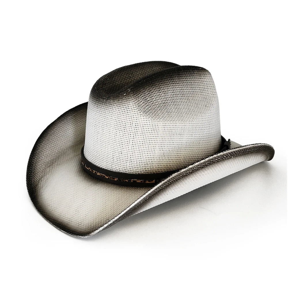 Nouveau chapeau de cowboy dégradé rétro Western pour hommes et femmes, chapeau de cowboy de scène de fête en plein air, chapeau de chevalier, sombrero de cowgirl vaquero