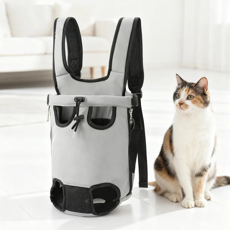 Sac à dos pour animaux de compagnie pour petits chiens et chats, sac de transport pour les voyages en plein air, bretelles réglables mains libres, matériau en denim, porte-animaux