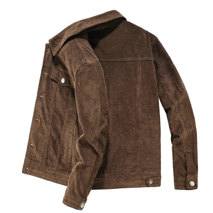 Manteaux tendance pour hommes, veste en velours automne, coupe slim, style vintage, décontracté, éclair, manches longues, vêtements d'extérieur, fermeture printemps-automne
