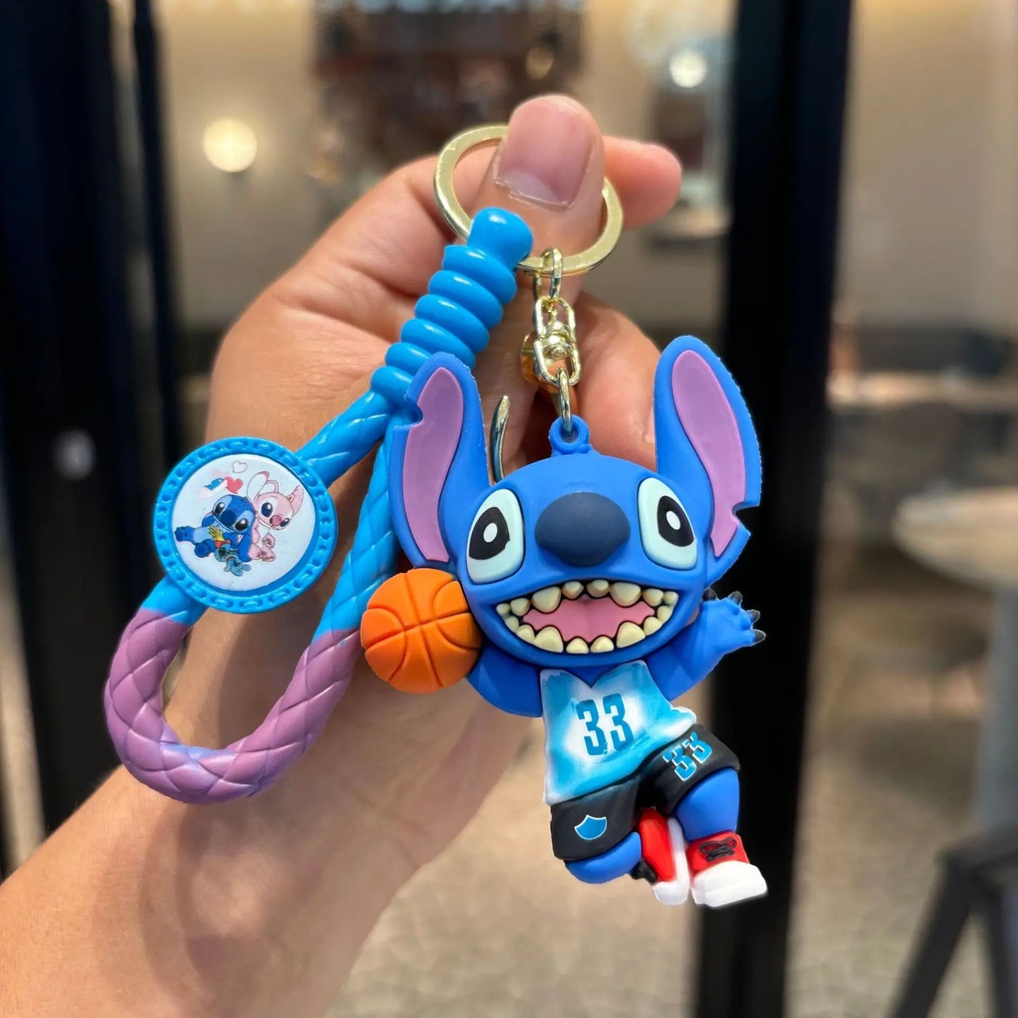 Stitch Wear Sportswear Play Basketball Play Baseball Series Key Chain Backpack Handbag Pendant Decoration Kid Interesting Gift