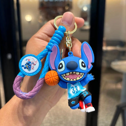 Stitch Wear Sportswear Play Basketball Play Baseball Series Key Chain Backpack Handbag Pendant Decoration Kid Interesting Gift
