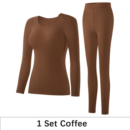 POKARLA 1 ensemble de sous-vêtements thermiques chauds intimes Sexy longs Johns femmes en forme de ensembles femme col moyen vêtements de mise en forme thermique