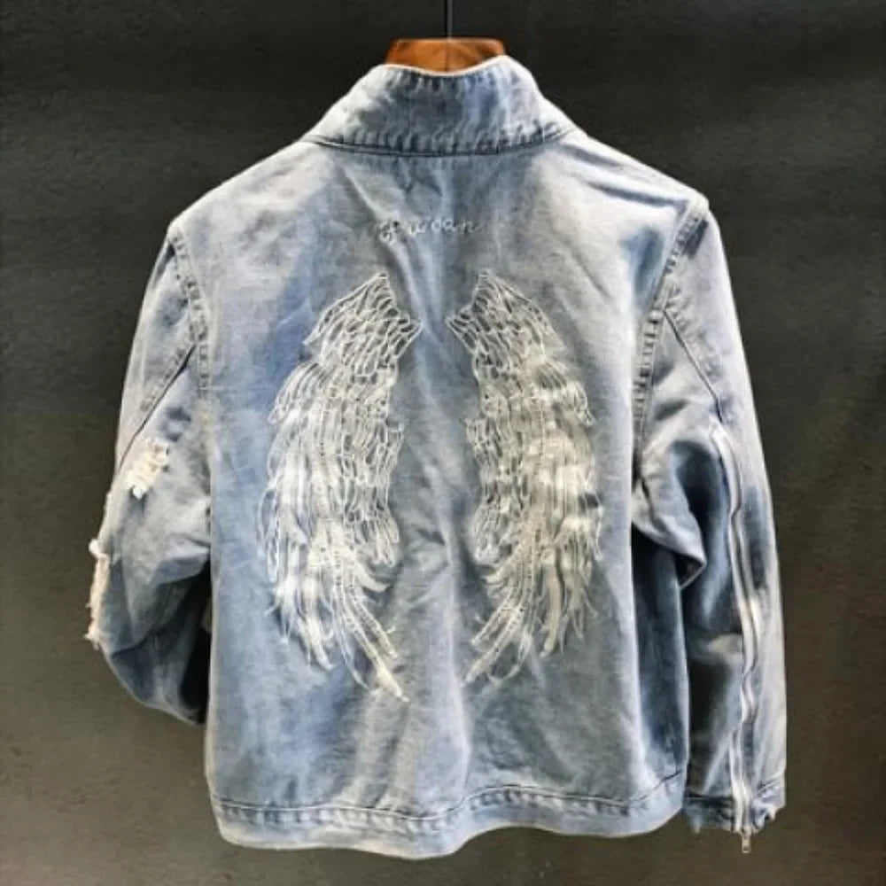 Manteau de cowboy pour hommes, vestes en jean amples et déchirées pour hommes, vêtements d'automne en tissu, livraison rapide, nouveau produit élégant à prix abordable
