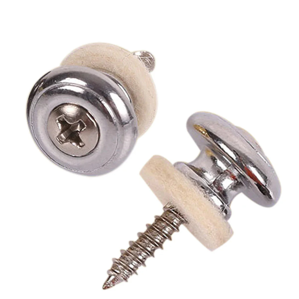 Serrures de sangle de guitare en cuivre chromé, 2 pièces, têtes de champignons, basse, broches, boutons de boucle de ceinture, argent/noir/argent, nouveau