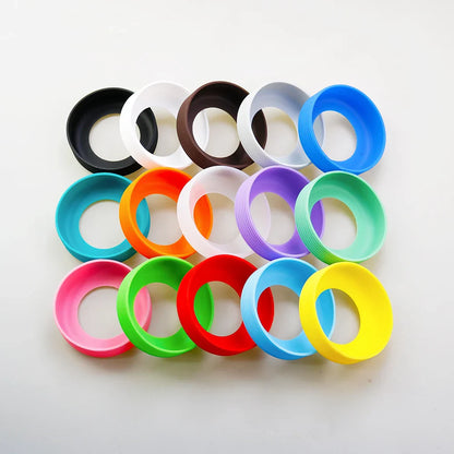 16 Colors 9.0CM Threaded Silicone Cup Bottom Protective Cover Coaster Sleeve Water Cup Cover 90MM Thermos Cup Bottom Holder