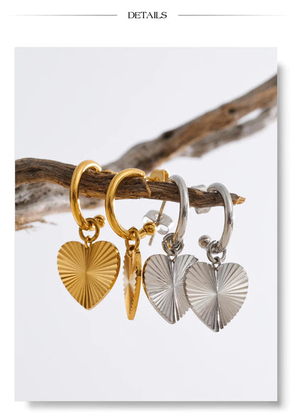 Yhpup – boucles d'oreilles pendantes en forme de cœur en acier inoxydable, pour toutes les Occasions, cadeau de saint-valentin, bijoux classiques antirouille
