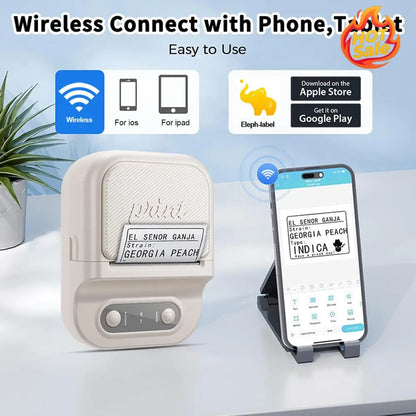Portable Printer Mini Label Printer Self-adhesive Inkless 12-58mm Label Makers For Photo/Label/Home/Office/Business/Gifts As B21