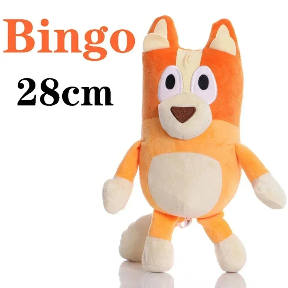 VENTE CHAUDE Peluche chien Bluey Bingo Famille Jouet en peluche dessin animé Chien doux animaux en peluche poupées cadeaux d'anniversaire de Noël Famille Blue-Y Bingo!