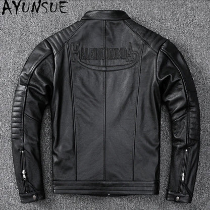 Mens Leather Jacket Autumn Men Clothing Handsome Motorcycle Jackets Two Colors Short Coats Kurtka Męska Skórzana Slim