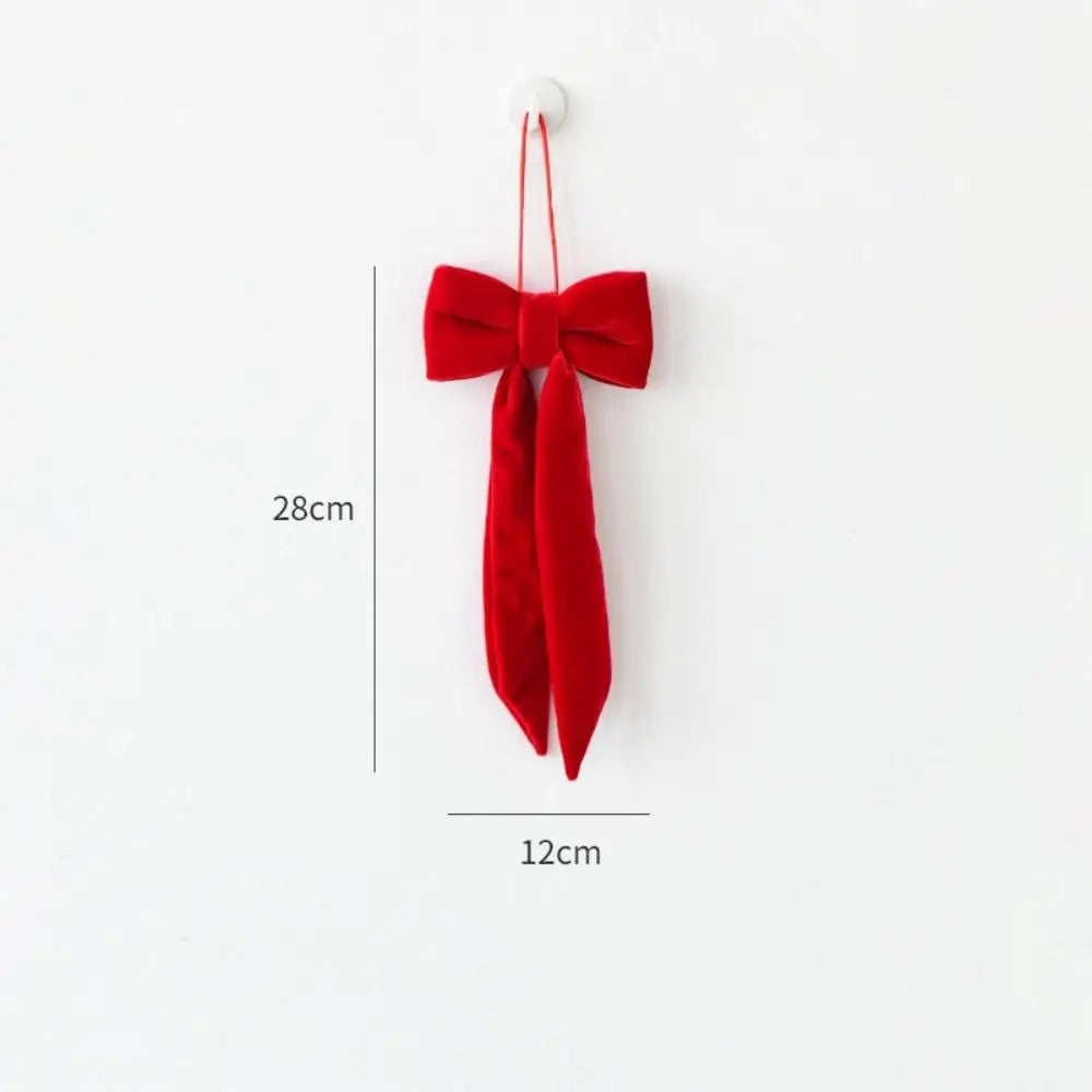 Grand nœud papillon de noël suspendu, pendentif en velours rouge pour porte, décoration de fête de noël du nouvel an 2026, nouvelle collection